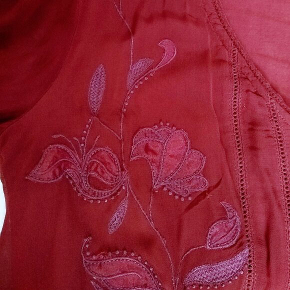 ANTHROPOLOGIE Floral Embroidered Lace long Sleeve Top Blouse - Picture 12 of 16